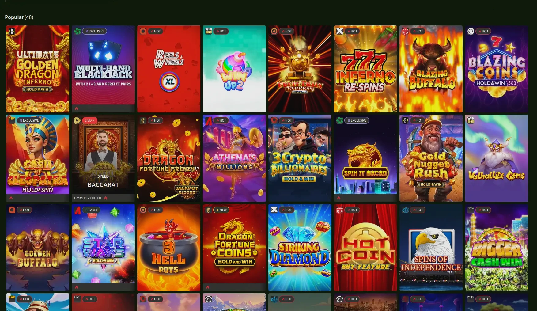 Shiny Wilds casino en ligne interface